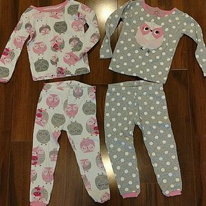 Carter's JOY Toddler Girl Owl print pj set
